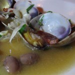 Slow Food Fish Dinner: clams & chorizo