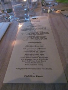 Slow Food Fish Dinner menu