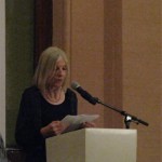 Judging panel chair Helen Dunsmore announcing TS Eliot prize-winner