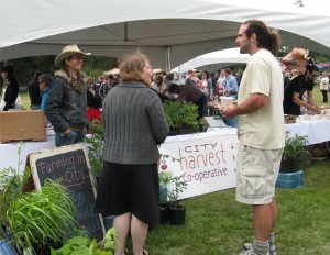 Haliburton's Farmer Derek with City Harvest