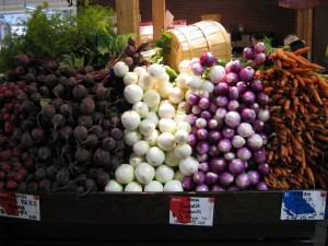 Calgary Farmers Market Beets & Onions