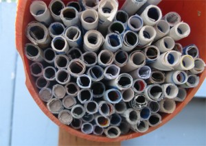 Tube style mason bee house